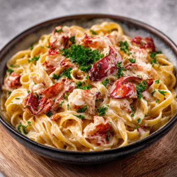 Lobster Linguine in Champagne Cream Sauce