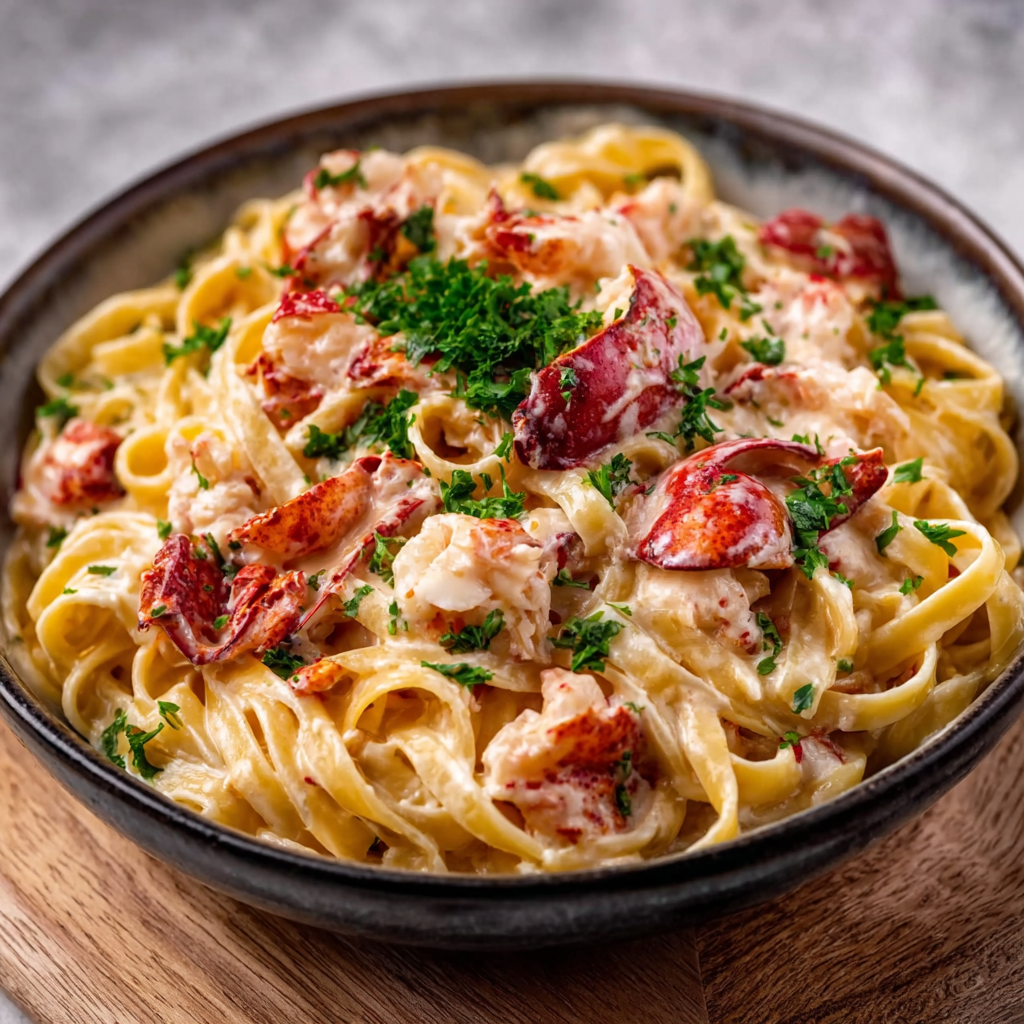 Lobster Linguine in Champagne Cream Sauce