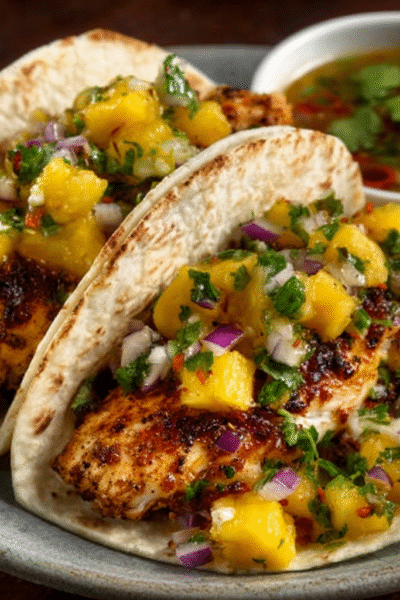 Mauritian Pineapple & Chili Salsa Fish Tacos