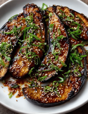 Miso-Ginger Glazed Eggplant with Sesame Seeds