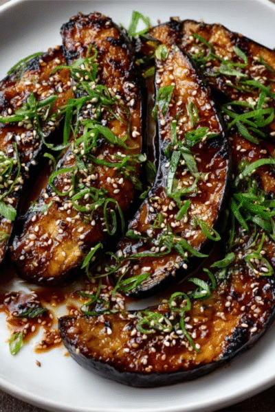 Miso-Ginger Glazed Eggplant with Sesame Seeds