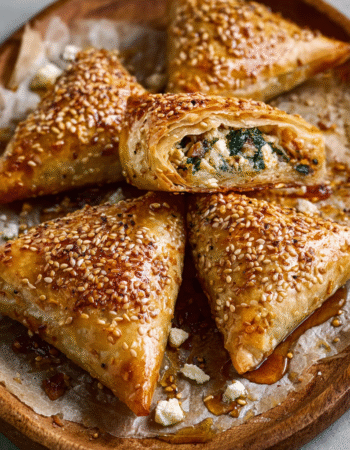 Modern Börek Rolls with Spinach, Feta & Honey Drizzle