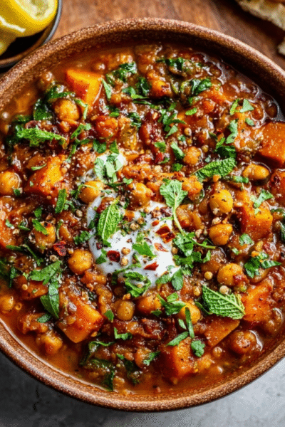 Moroccan Spiced Pumpkin Stew with Coconut Milk