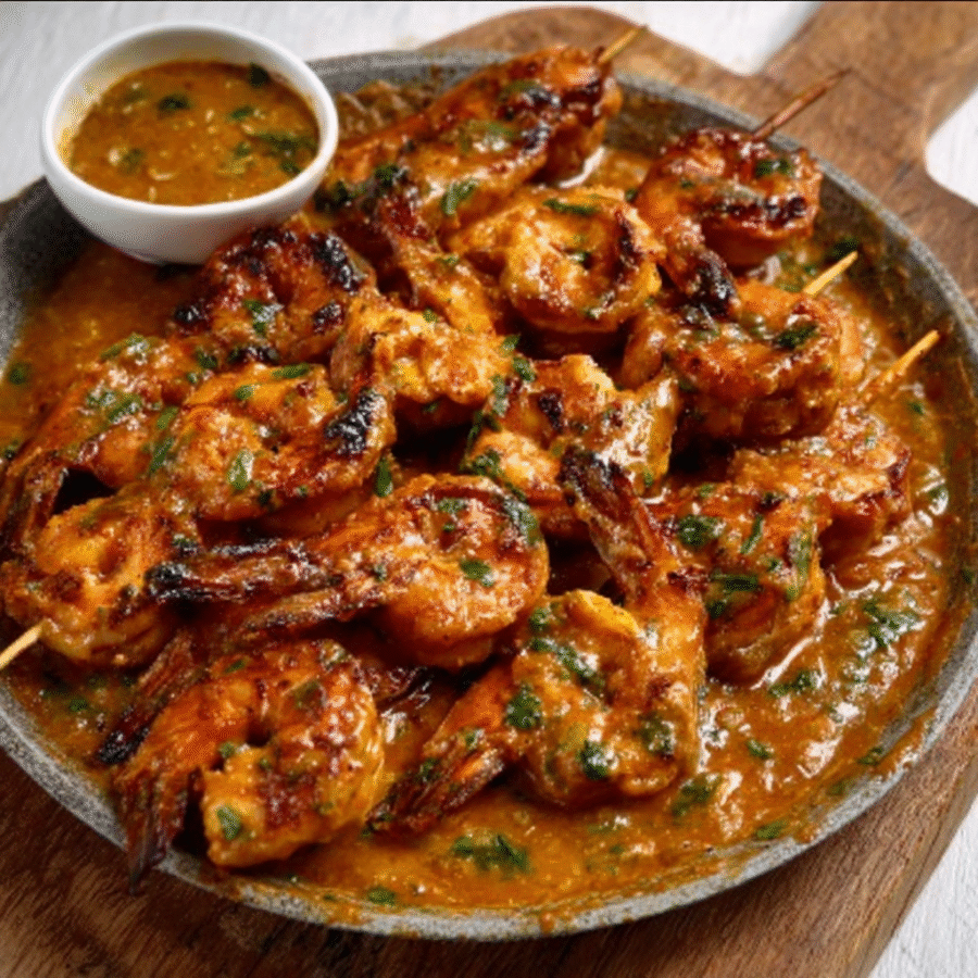 Mozambican Peri-Peri Shrimp Skewers: Savor the Spice! 6 Mozambican Peri-Peri Shrimp Skewers