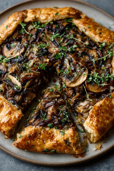 Mushroom & Leek Galette with Puff Pastry