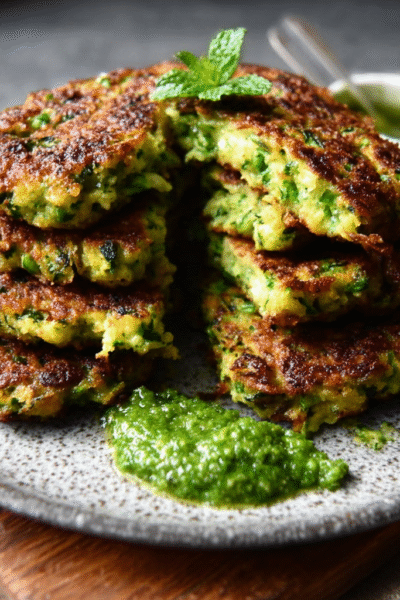 Pea, Zucchini & Mint Fritters