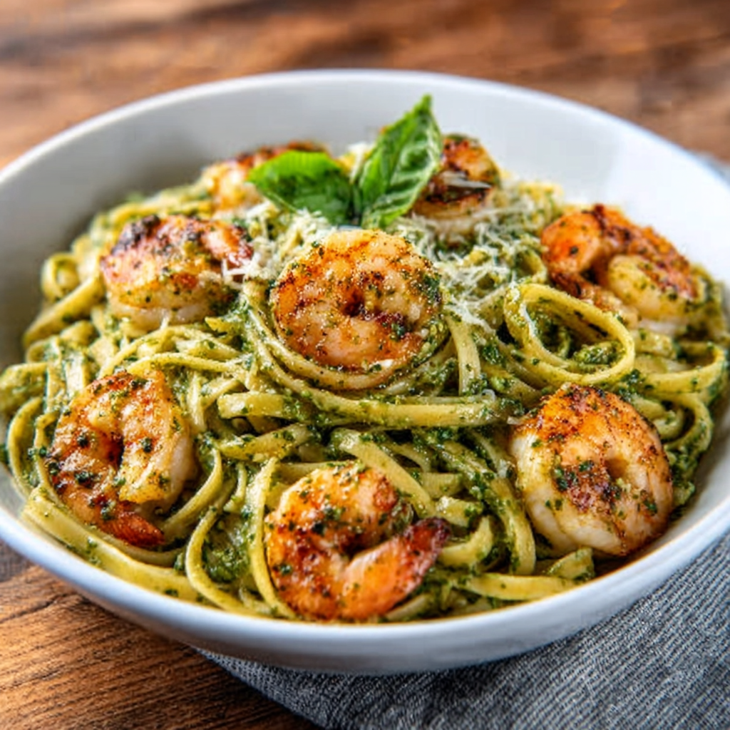 Pesto Shrimp Tagliatelle