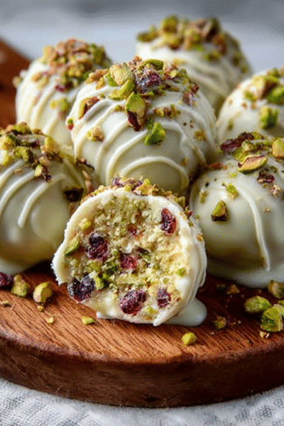 Pistachio White Chocolate Truffles