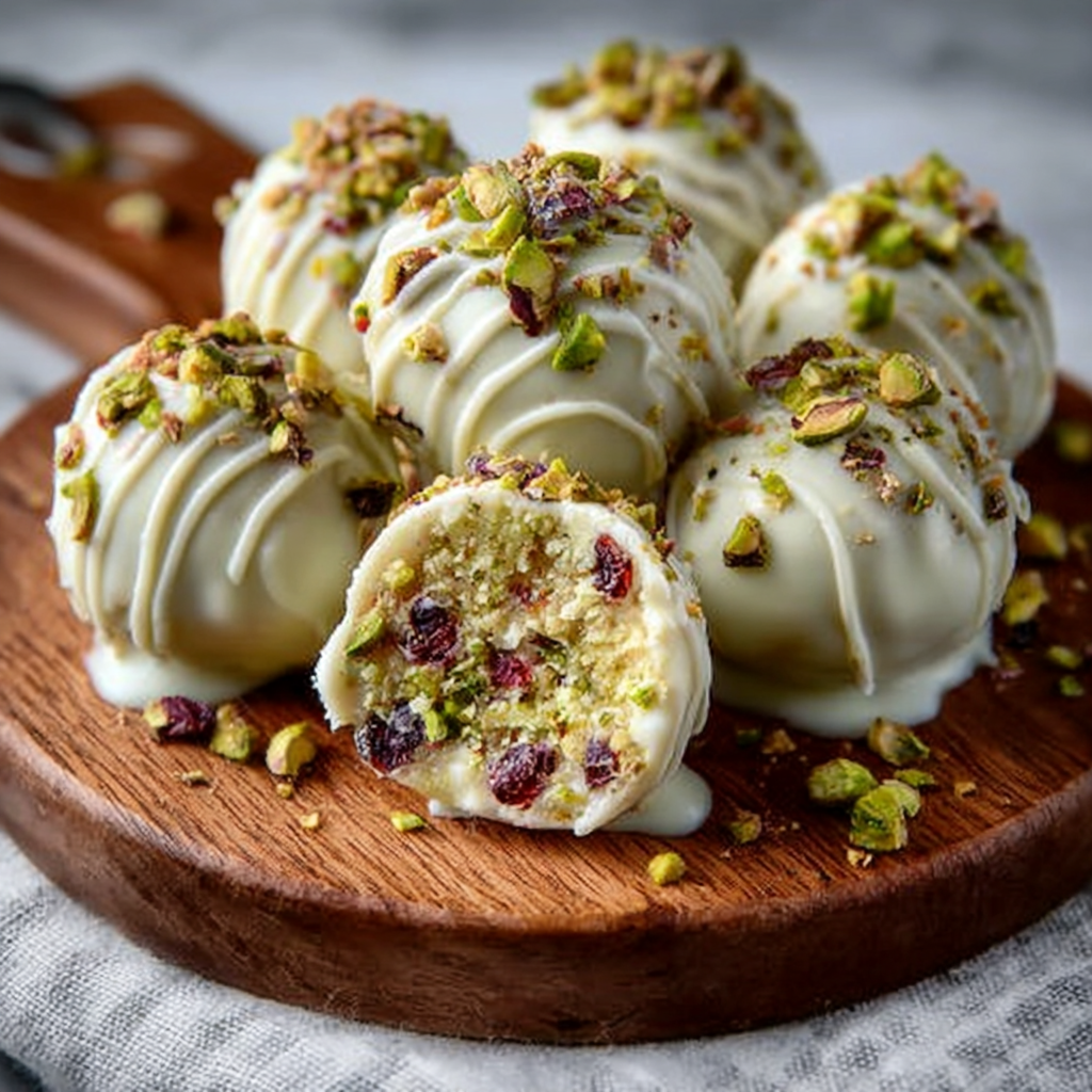 Pistachio White Chocolate Truffles
