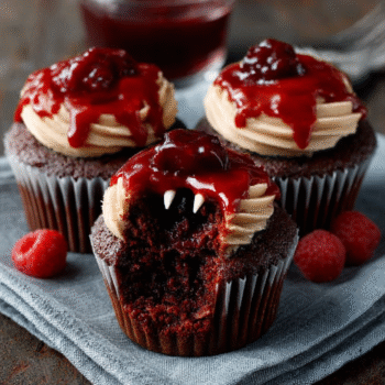 Playful Vampire Cupcakes with Fruity Glaze Detail
