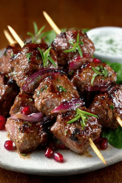 Pomegranate & Rosemary Lamb Skewers