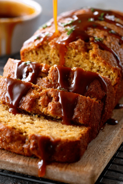 Pumpkin Bread with Salted Brown Butter Glaze