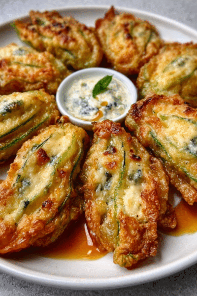 Ricotta & Herb Stuffed Zucchini Blossoms
