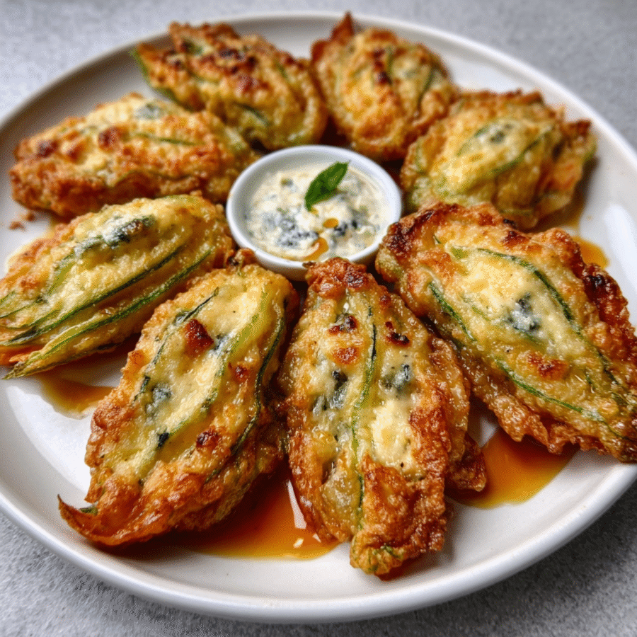 Ricotta & Herb Stuffed Zucchini Blossoms Recipe Awaits! 6 Ricotta & Herb Stuffed Zucchini Blossoms