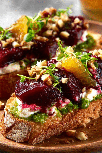 Roast Beetroot & Orange Bruschetta