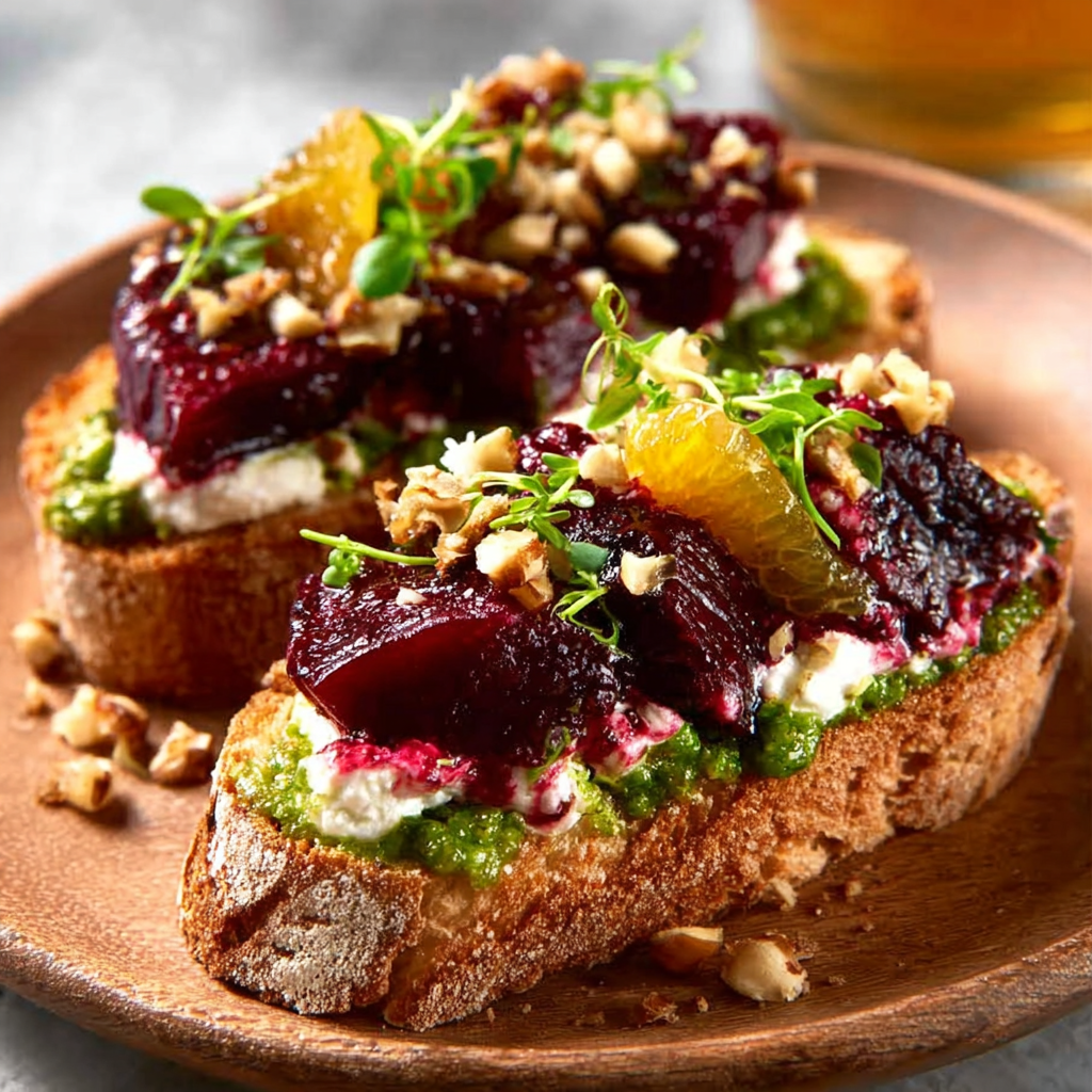 Roast Beetroot & Orange Bruschetta