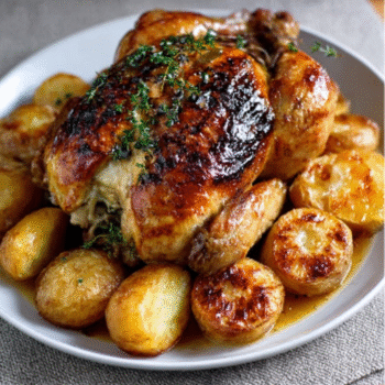 Roast Chicken with Lemon, Thyme & Spring Garlic