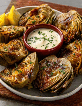 Roasted Artichokes with Lemon Aioli