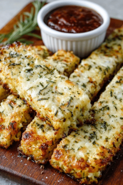 Rosemary-Parmesan Cauliflower Breadsticks