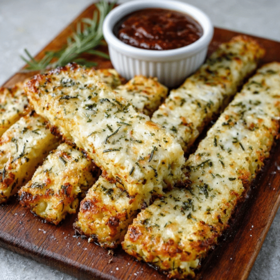 Rosemary-Parmesan Cauliflower Breadsticks