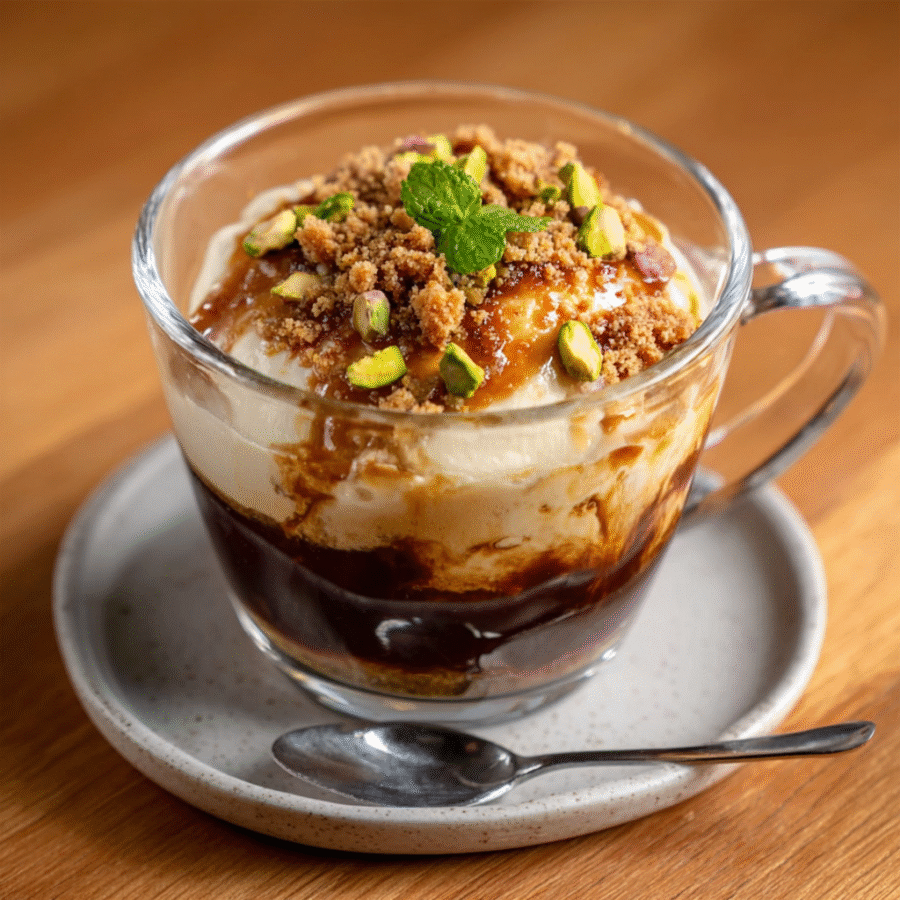 Rosewater Coffee Affogato with Lokum Crumbs delights your palate! 6 Rosewater Coffee Affogato with Lokum Crumbs