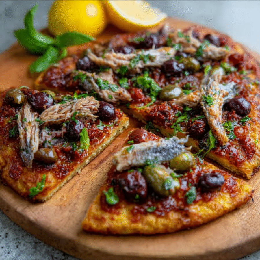 Sardine & Olive Tapenade Keto Flatbread