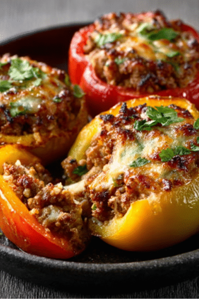 South African Bobotie-Stuffed Peppers