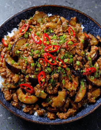 Spicy Eggplant Stir-Fry with Ground Turkey