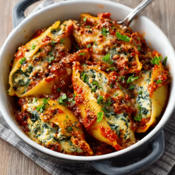 Spinach & Ricotta Stuffed Shells with Tomato Basil Sauce