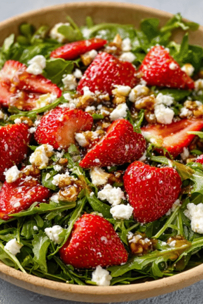 Strawberry, Feta & Rocket Salad with Lemon Vinaigrette
