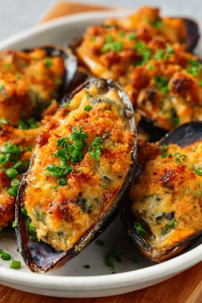 Stuffed Baked Mussels