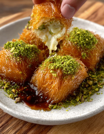 Sweet Cheese Konafa Rolls with Pistachio Dust