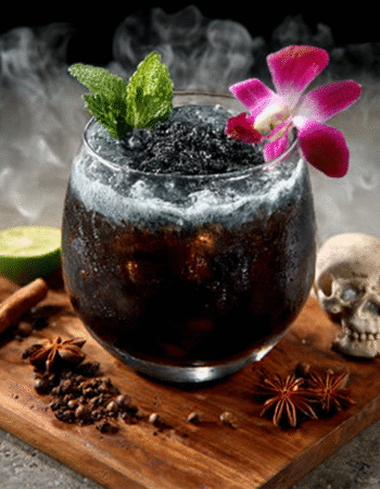 Thai Coconut Charcoal Iced Drink