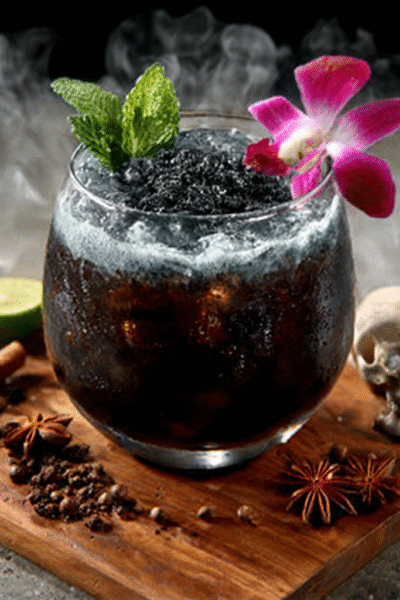 Thai Coconut Charcoal Iced Drink