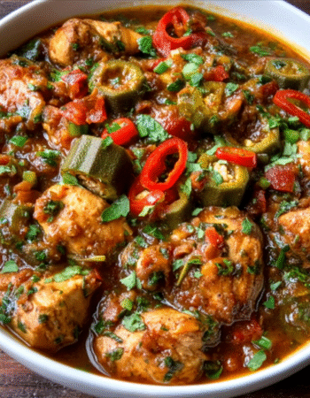 Tunisian-Libyan Chicken Okra Stew