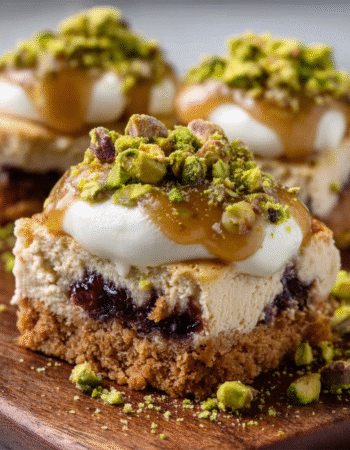 Turkish Delight Cheesecake Cups with Pistachio Dust