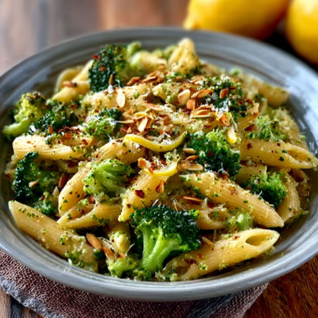 Warm Broccoli, Almond & Lemon Pasta
