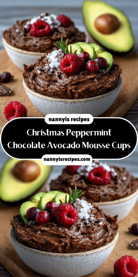 Christmas Peppermint Chocolate Avocado Mousse Cups delight! 7 12 8