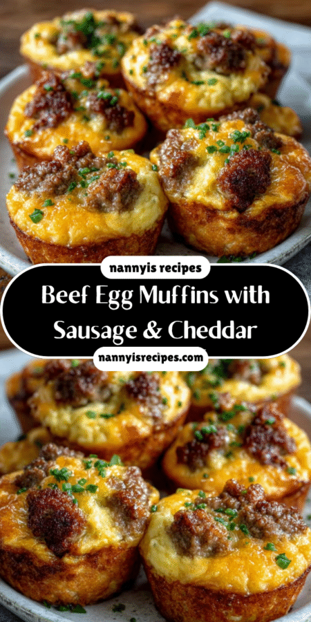 Beef Egg Muffins with Sausage & Cheddar: Easy Recipe! 7 19 2