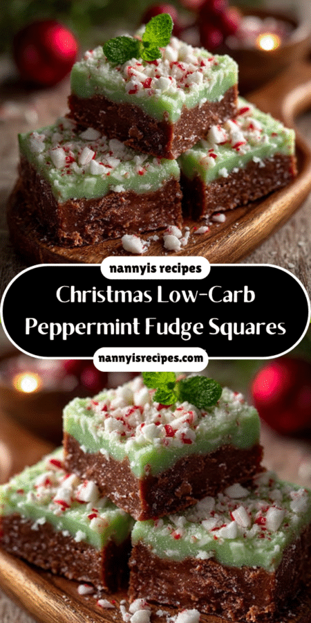 Christmas Low-Carb Peppermint Fudge Squares delightfully! 7 23 5