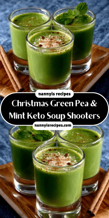 Christmas Green Pea & Mint Keto Soup Shooters delightfully warm and nourish! 7 27 4