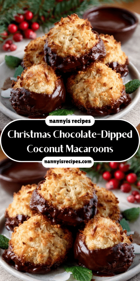 Christmas Chocolate-Dipped Coconut Macaroons (Keto-Friendly) are the perfect festive treat you’ll love! 7 28 3