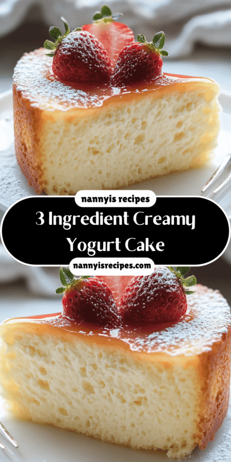 3 Ingredient Creamy Yogurt Cake: A Simple Delight! 7 3 2