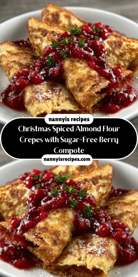 Christmas Spiced Almond Flour Crepes with Sugar-Free Berry Compote Delight Your Holiday! 7 3 8