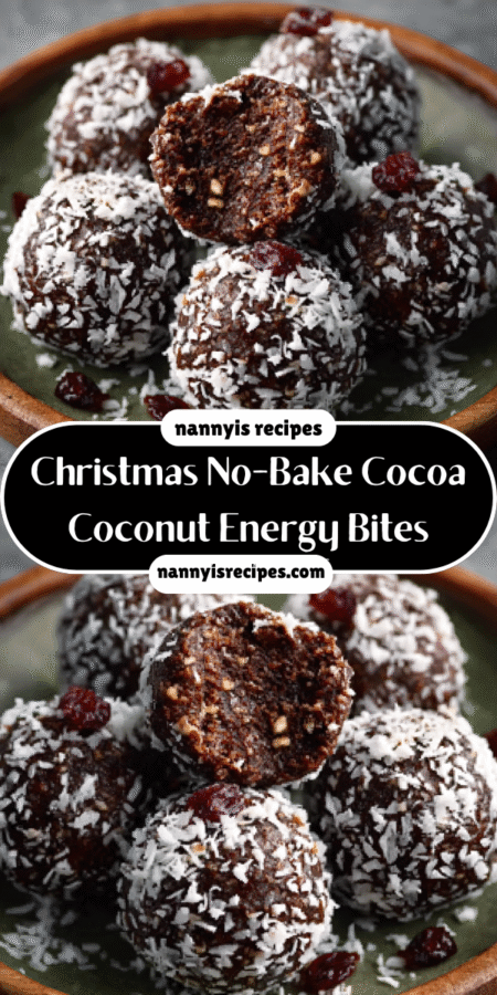 Christmas No-Bake Cocoa Coconut Energy Bites are delightful treats! 7 32 2