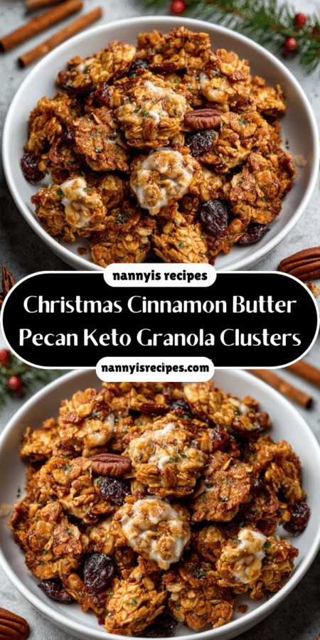 Christmas Cinnamon Butter Pecan Keto Granola Clusters are a festive treat you can't resist! 7 7 8