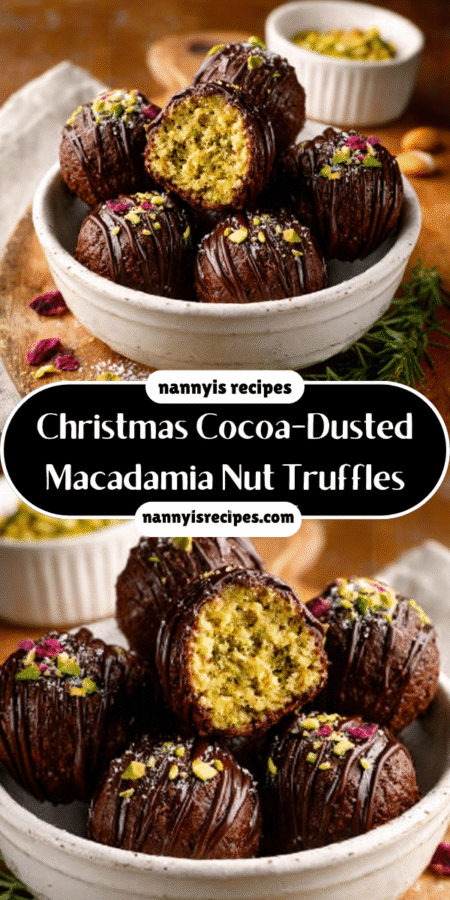Christmas Cocoa-Dusted Macadamia Nut Truffles delight everyone! 7 9 8