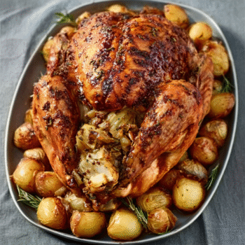 Apple and Onion Stuffed Roast Turkey