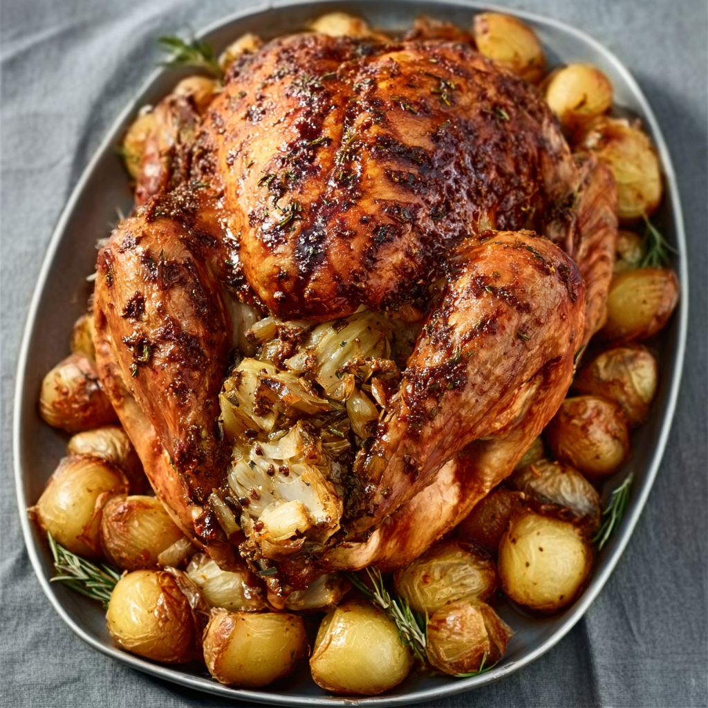 Apple and Onion Stuffed Roast Turkey