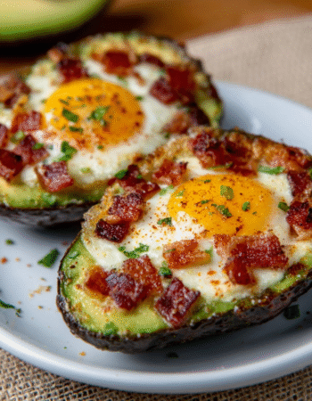 Baked Avocado Eggs with Crispy Bacon